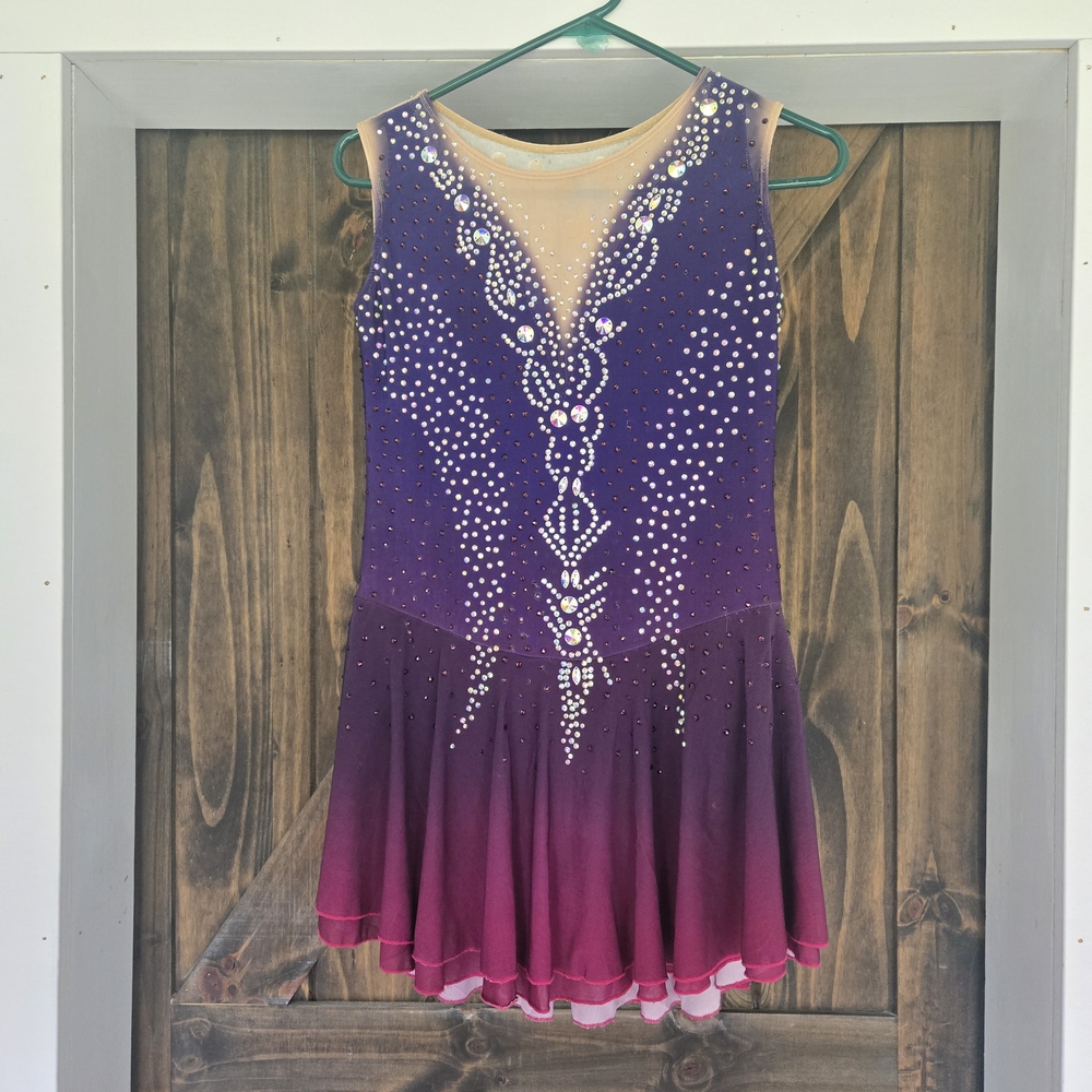 Purple and Pink Rhinestone Dress